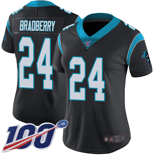 Carolina Panthers Limited Black Women James Bradberry Home Jersey NFL Football 24 100th Season Vapor Untouchable